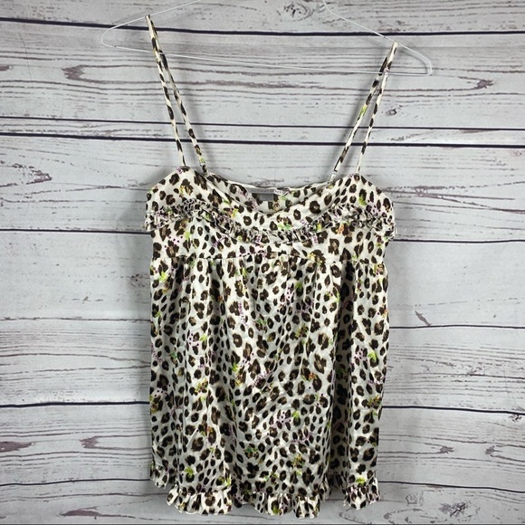 VICTORIA'S Secret animal print open back slip on camisole Sz S - Picture 1 of 9